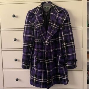 Plaid Double Breasted Coat